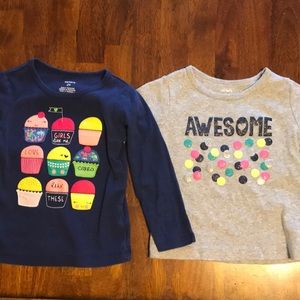 Carters long sleeve tees - 2T